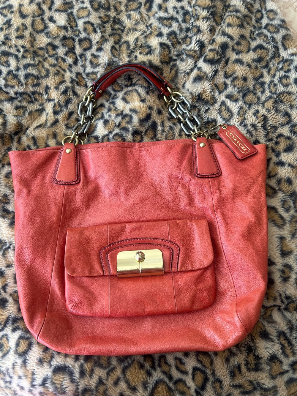 Authentic Coach Kristin Large Leather Tote Handbag